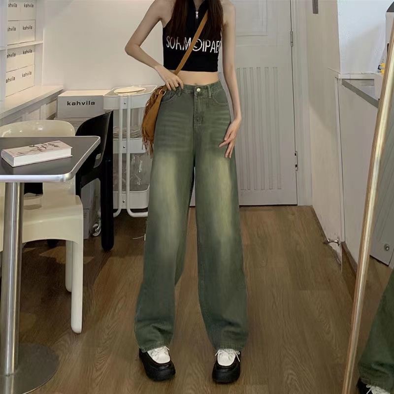 Quần Jeans Nữ Lưng Cao Ống Rộng Thời Trang Hàn Quốc