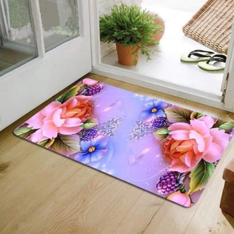 Thảm Lau Chân In Hình 3D Cực Hot 40x60cm (Giao màu ngẫu nhiên)