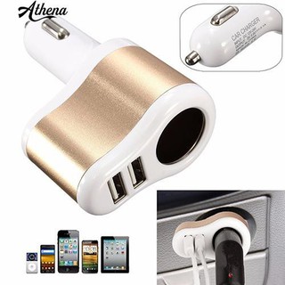Tẩu sạc trên xe oto chia 2 cổng sạc USB có video gốc