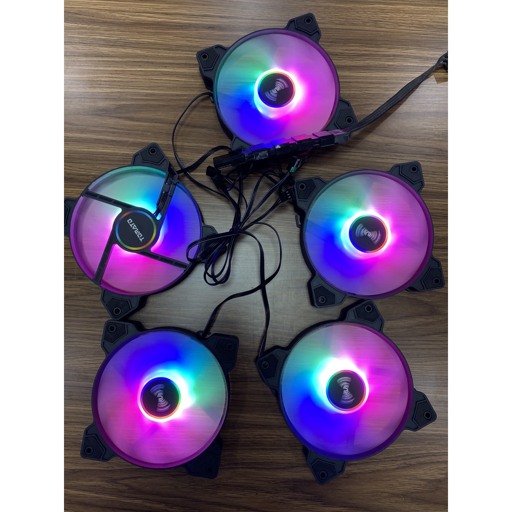Quạt tản nhiệt, Fan case 12cm  Tomato C50 -LED RGB- Không dùng Hub
