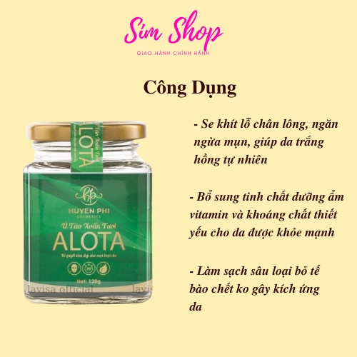 Ủ tảo xoắn tươi Alota Dưỡng ẩm cho da, giúp da căng mịn và dưỡng trắng da simshop102 | BigBuy360 - bigbuy360.vn