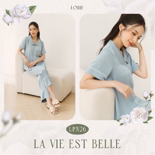 Bộ Pijama Lụa Cổ Sen Tròn Basic Loirechic LPN26
