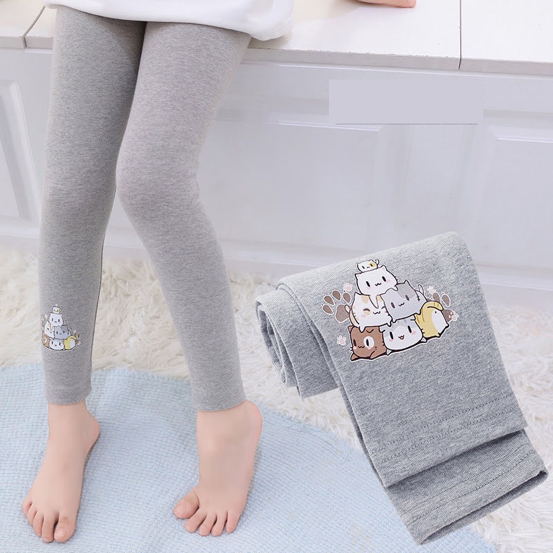 Quần Legging Bé Gái - Quần Ôm Sát Chân Ống Dài Trang Trí Hình Thú Xinh Xắn Cho Bé Gái H&N Fashion Shop