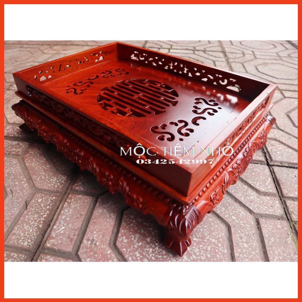 Khay Trà Chân Qùy Bằng Gỗ Hương - cao cấp sang trọng