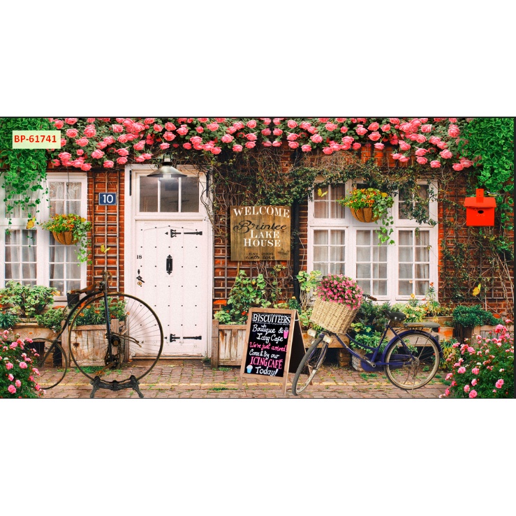 Tranh dán tường khổ lớn Quán Cafe, Trà chanh, Trà Sữa, Trang Trí Cửa Hàng 3D