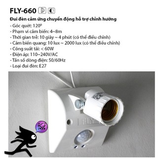 Đui đèn cảm biến chuyển động hồng ngoại FLY660