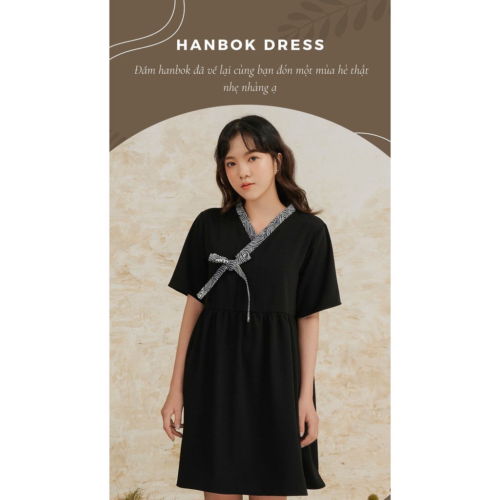 Đầm hanbok cổ hoạ tiết SEIGAIHA_DHB_D3  hangkao closet
