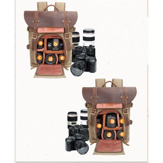 Balo máy ảnh canvas half nắp da_CVASS03
