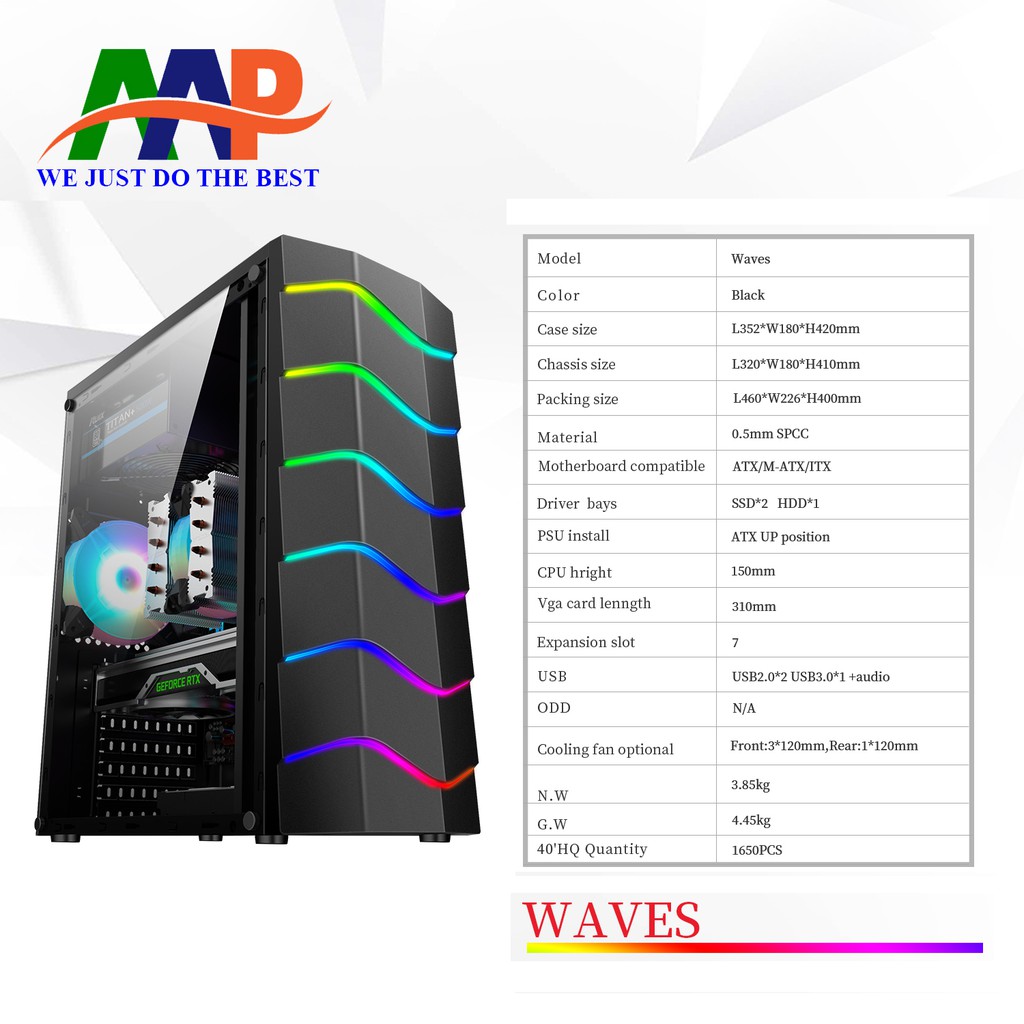CASE AAP WAVES GAMING LED