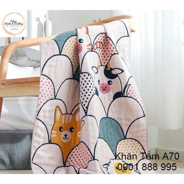 O2_Khăn tắm Xô Chất cotton sợi tre Organic cao cấp Nature100% (Size:140*70cm)