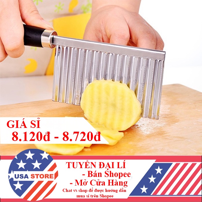 Dao Cầm Tay Nhà Bếp Cắt - Gọt Khoai Tây - Thái Cắt Củ - Quả Kiểu Sóng