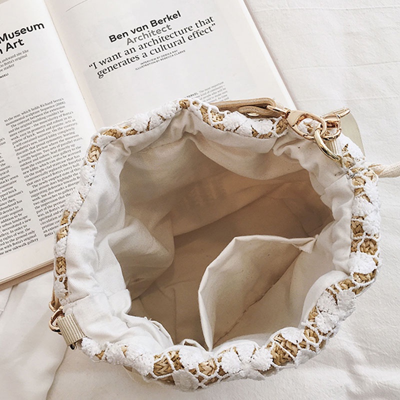 Túi Cói Đeo Vai Thiết Kế Nhỏ Gọn Thời Trang Đi Biển Xinh Xắn Cho Nữ