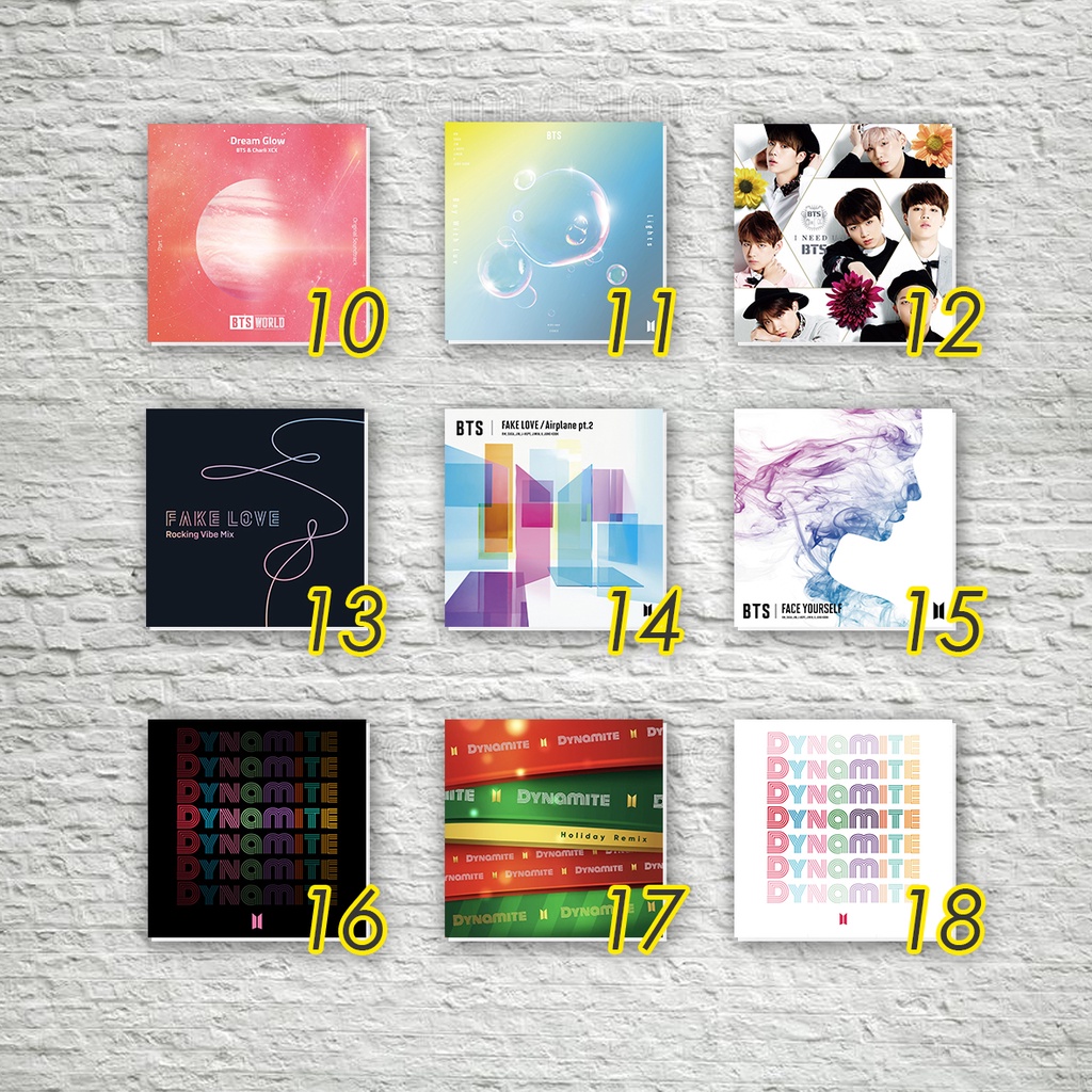 Frame dán tường bìa BTS Album 15x15cm dày 5mm, chất liệu form nhẹ, dễ dàng trang trí sự kiên hoặc tại nhà