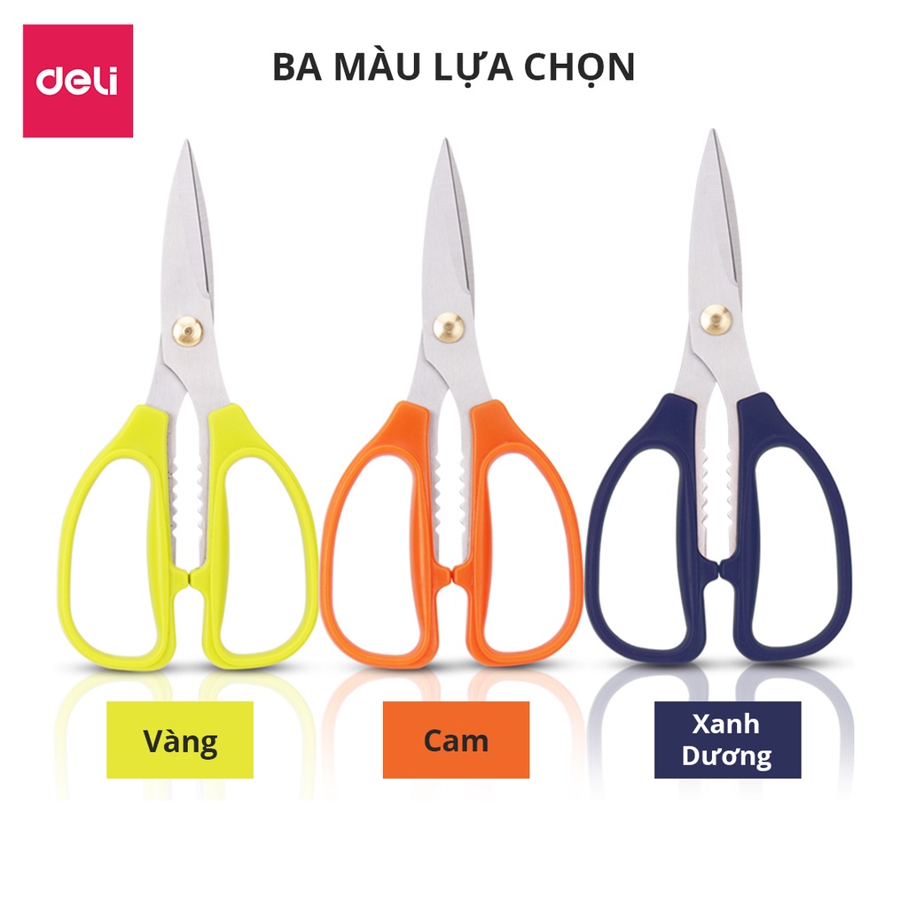 Kéo Nhà Bếp Văn Phòng Đa Năng Siêu Sắc Bén 190mm Deli 6038 [Rẻ]