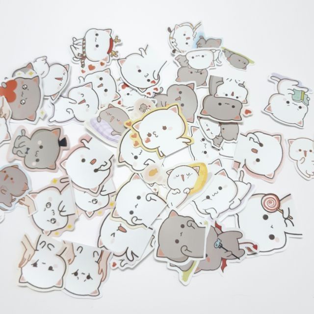 Sticker Mochi peach cat dán trang trí planer, scrapbook,....size nhỏ 3-5cm