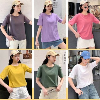 Áo Thun Nữ Trơn Form Rộng Giấu Quần Hàng Chuẩn, Vải Mịn, Đẹp