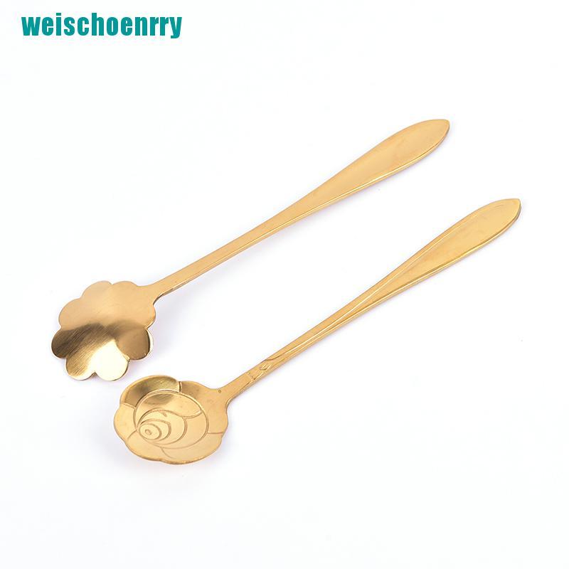 Rér●1 Muỗng Cà Phê Được Làm Từ Thép Không Gỉ Với Họa Tiết Hình Bông Hoa