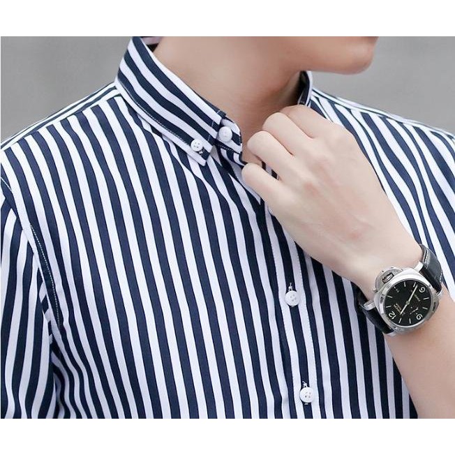 Áo Sơ mi Nam Kẻ Sọc Cổ Bẻ Tay Dài