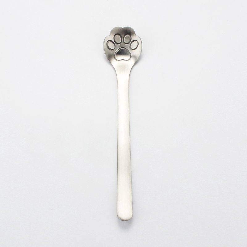 Ins net red stainless steel creative cat dog claw hollow coffee stirring dessert spoon MK