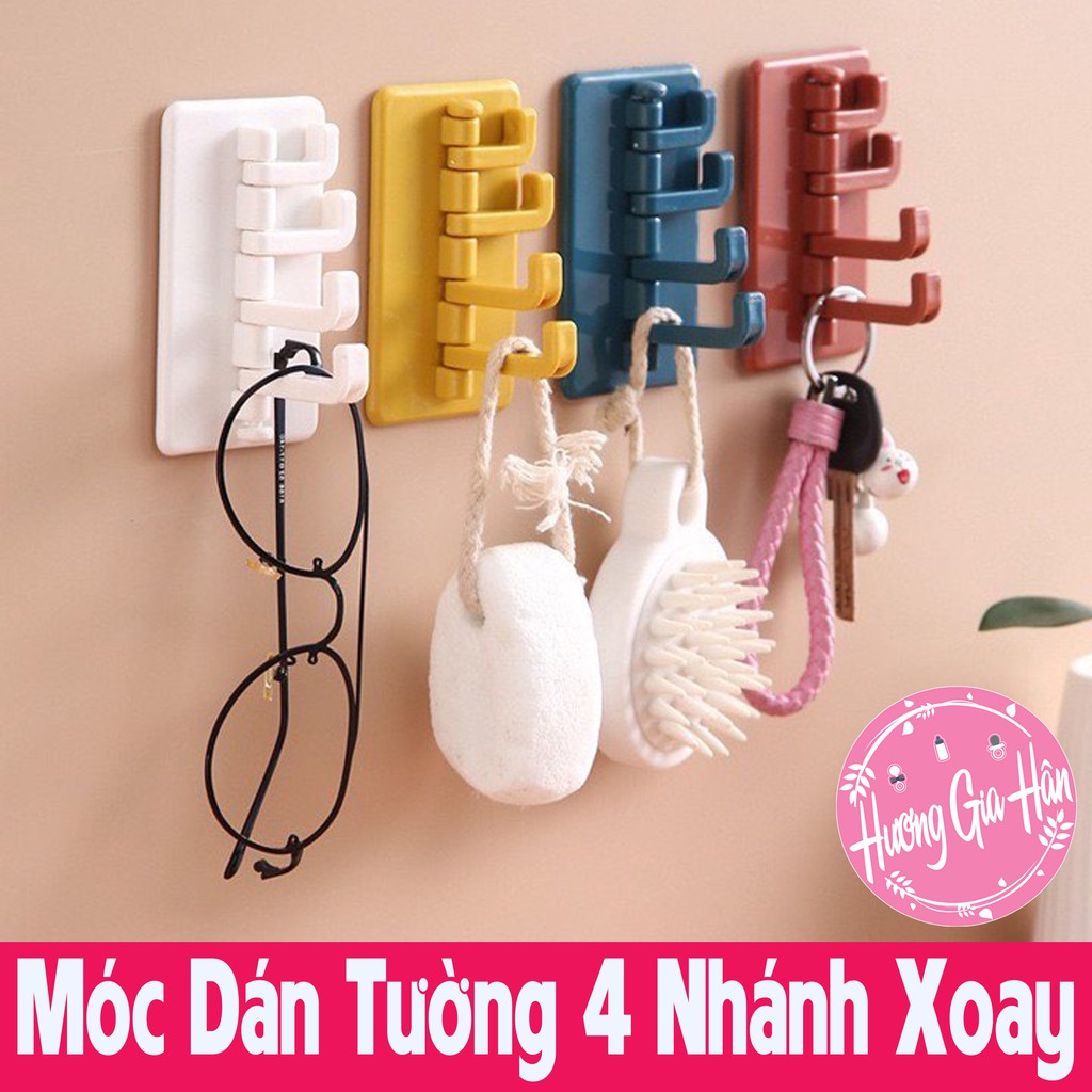 Móc Dán Siêu Chắc Xoay 4 Nhánh Treo Chìa Khóa, Đồ Dùng Nhà Tắm - goodbaby, luvamo, hanhdecal, shop mẹ xôi