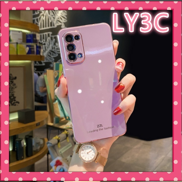Ốp Điện Thoại Silicone Mạ Điện LY3C Cho OPPO reno 5 pro / reno 6 pro / reno 5 / reno 4 / A15 / A15S / A53 / A33 / A5S / A7 / A12