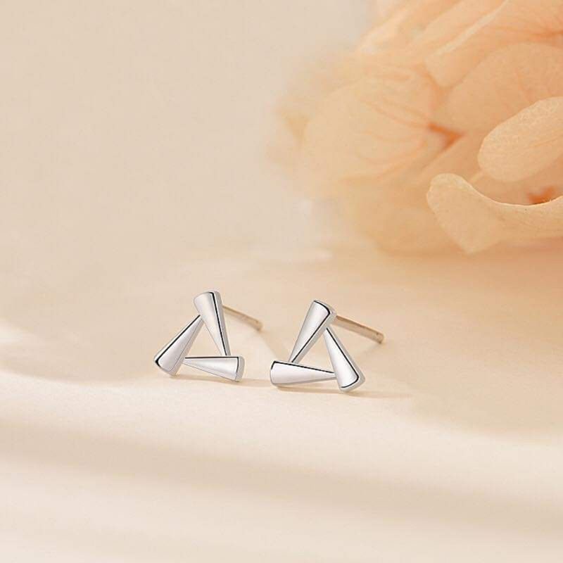 Khuyên tai bạc khuyên chong chóng ba bốn cánh đơn giản dễ thương Van Jewelry V10081