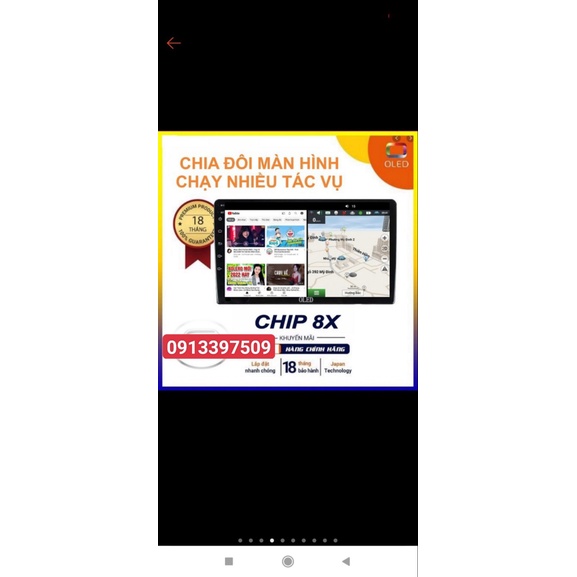 Màn hình androi Oled c2 2022 Chip 8 nhân quạt tản nhiệt 3 bản đồ dẫn đường điều khiển giọng nói chia đôi màn hình