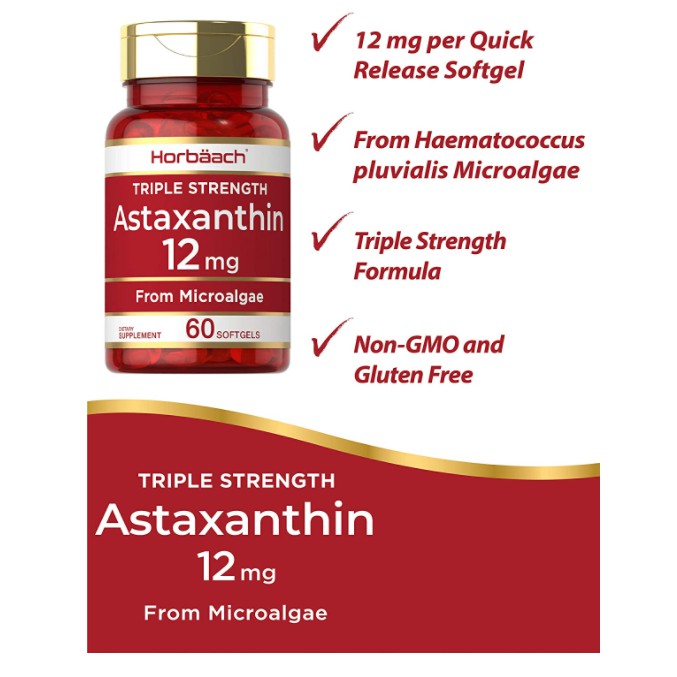 Horbaach Triple Strength Astaxanthin 12mg 60V