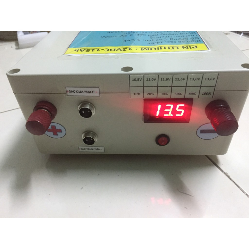 Pin Lithium 12VDC-100Ah (Dung lượng thực) chống nước