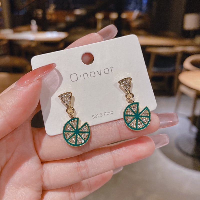 bông tai trái kiwi xinh xắn phong cách hàn quốc