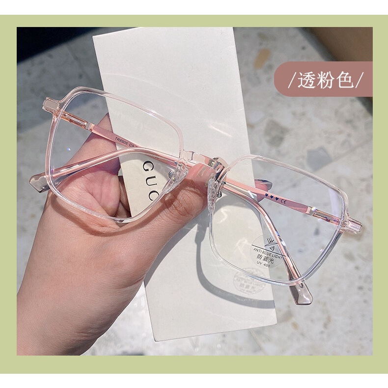 Kính Mát Gọng Vuông Oversized Chống Ánh Sáng Xanh Phong Cách Hàn Quốc Kèm Diopter - 0.5 Đến 600 Cho Nam Và Nữ