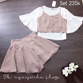 Set áo yếm mix váy