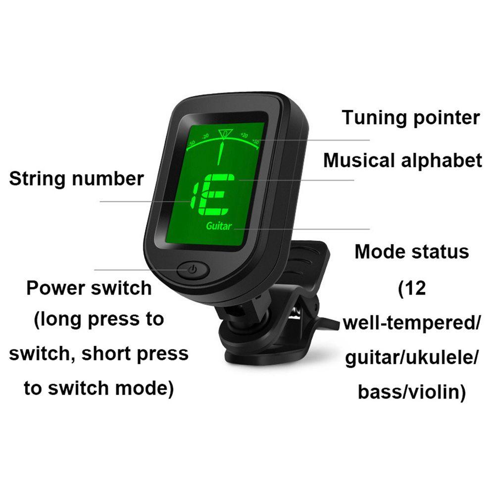 ZAIJIE24 Dụng Cụ Chỉnh Dây Đàn Guitar Ukulele Violin Ukulele Hiển Thị Màn Hình Hiển Thị Kỹ Thuật Số 24
