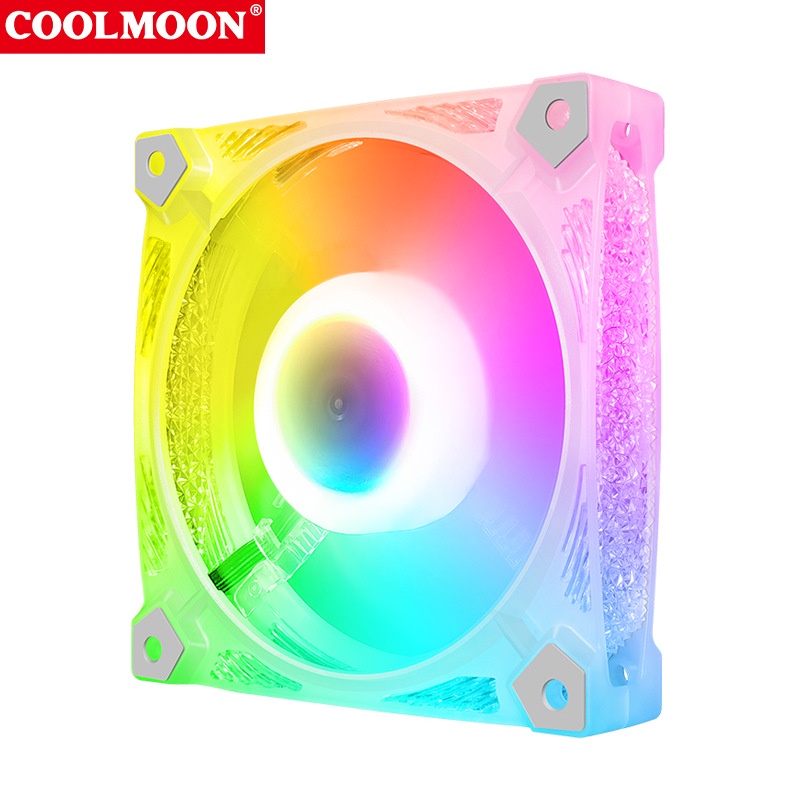 Quạt Tản Nhiệt, Fan Case Coolmoon D2 Crystal (Bộ 2-10 Fan + Hub Remote)