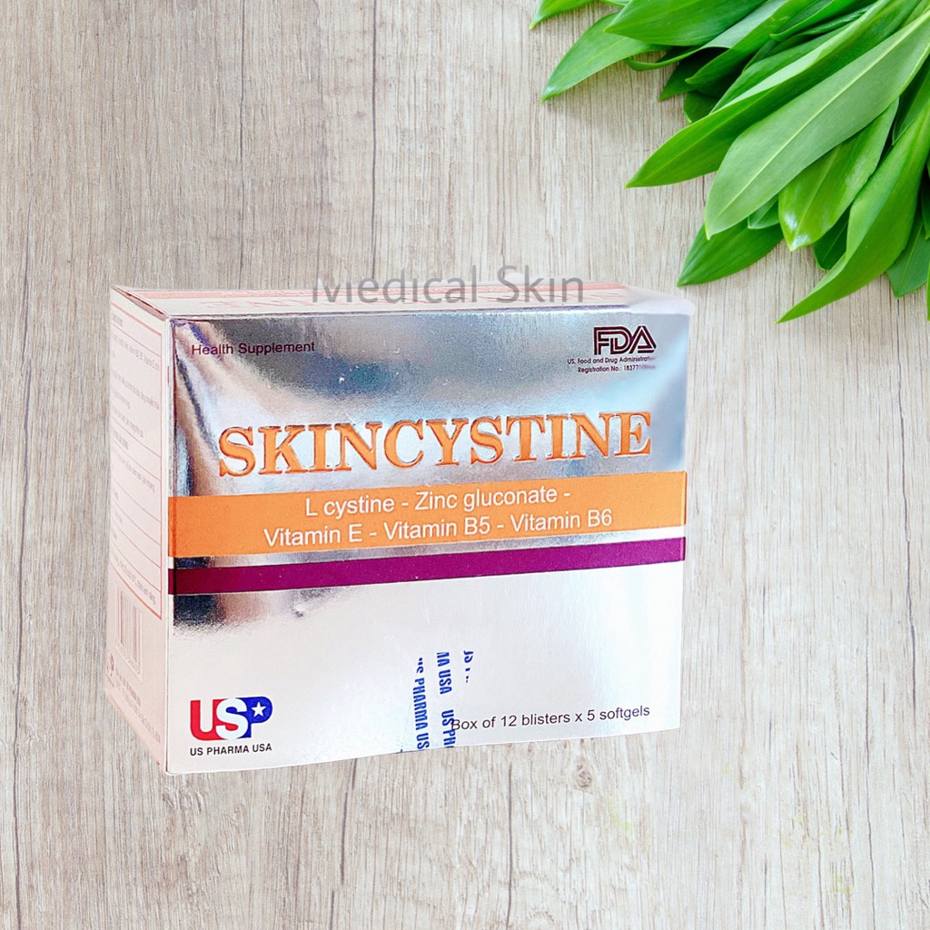 Skincystine Viên uống hỗ trợ mụn, sáng da, giảm rụng tóc