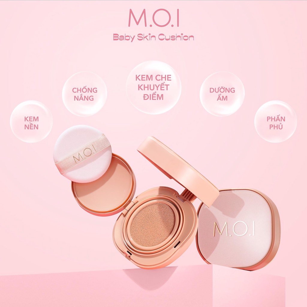 Phấn Nước Hồ Ngọc Hà 5M Baby Skin Kiềm Dầu Che Khuyết Điểm Tạo Khối Mẫu Mới 2021
