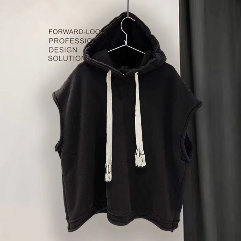 Áo Hoodie Dây Rút Không Tay Màu Trơn Đơn Giản Thời Trang Dành Cho Nam Nữ 2022