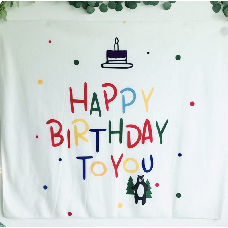 (Hàng đep) Banner sinh nhật happy birthday bằng vải style hàn quốc cute