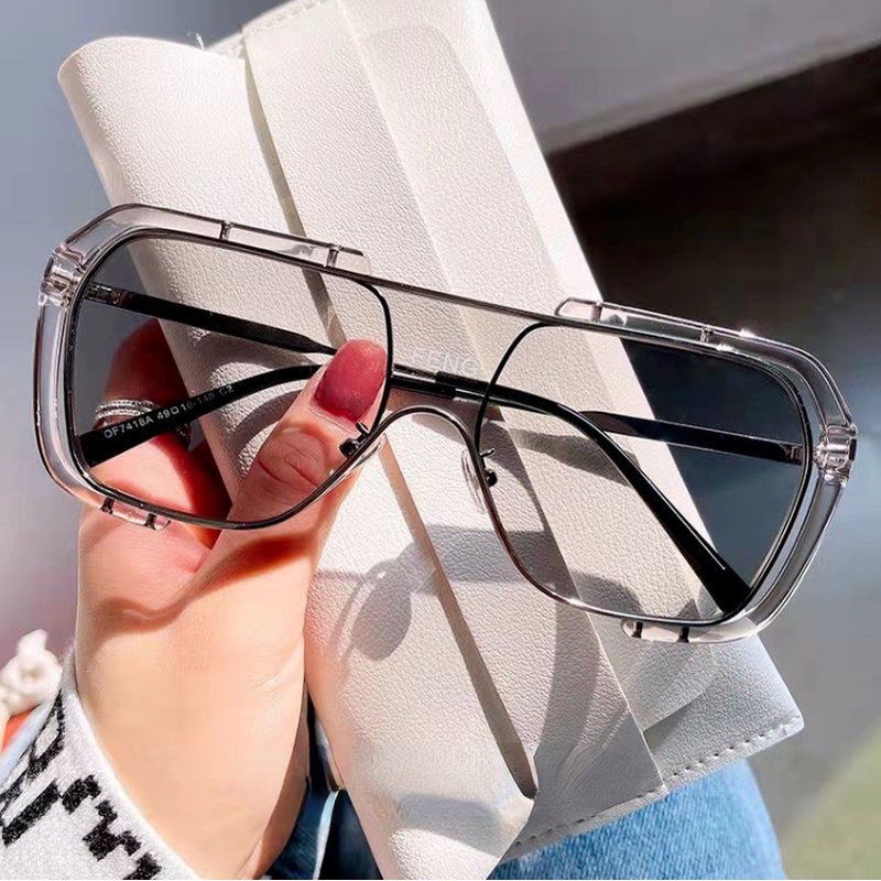 Kính Mát Gọng Vuông Cỡ Lớn Phong Cách Retro Thời Trang