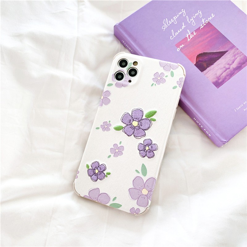 Ốp lưng iphone Hoa thêu viền chống va đập 5/5s/6/6plus/6s/6splus/7/7plus/8/8plus/x/xr/xs/11/12/pro/max/plus/promax | BigBuy360 - bigbuy360.vn