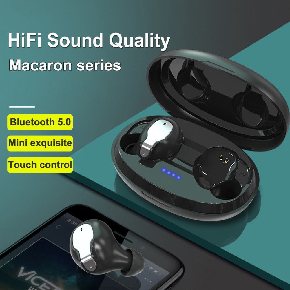 RB-Macaron 5.0TWS Tai nghe âm thanh nổi thể thao cảm ứng Bluetooth （Không có tiếng ồn và có micrô）