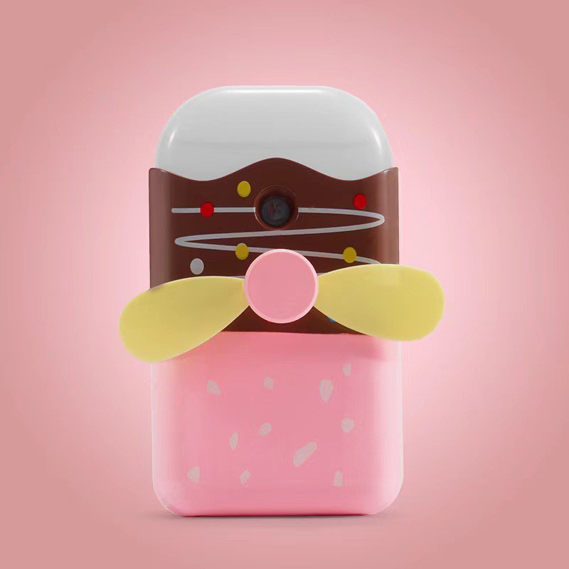 Quạt Mini Phun Sương Hình Cây Kem Cấp Ẩm Tự Động Cho Bạn Gái | BigBuy360 - bigbuy360.vn