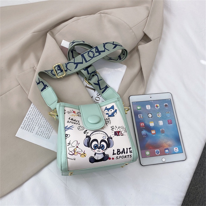 IELGY Túi Đeo Vai Dáng Xô Dây Bản Rộng Thời Trang Cho Nữ