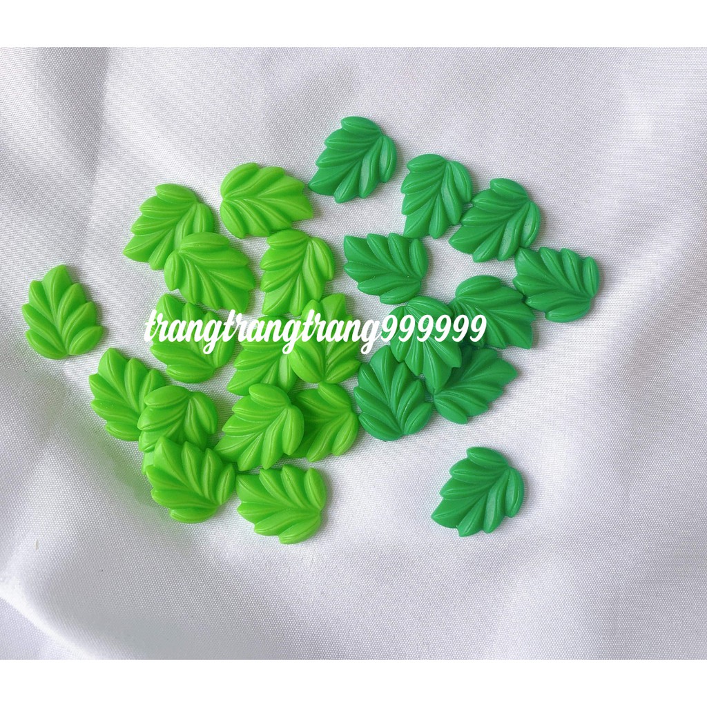 Charm slime mặt lá xanh làm kẹp tóc