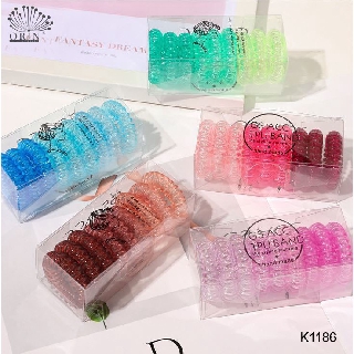Set 9 cột tóc, buộc tóc lò xo màu trong dễ thương cao cấp Orin K1186