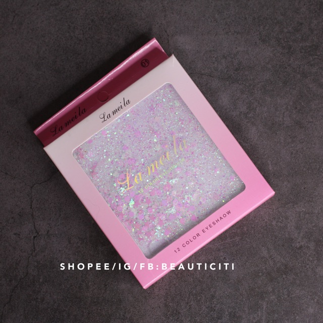 BẢNG PHẤN MÀU MẮT KIM TUYẾN TRẮNG 12 Ô LAMEILA | BigBuy360 - bigbuy360.vn