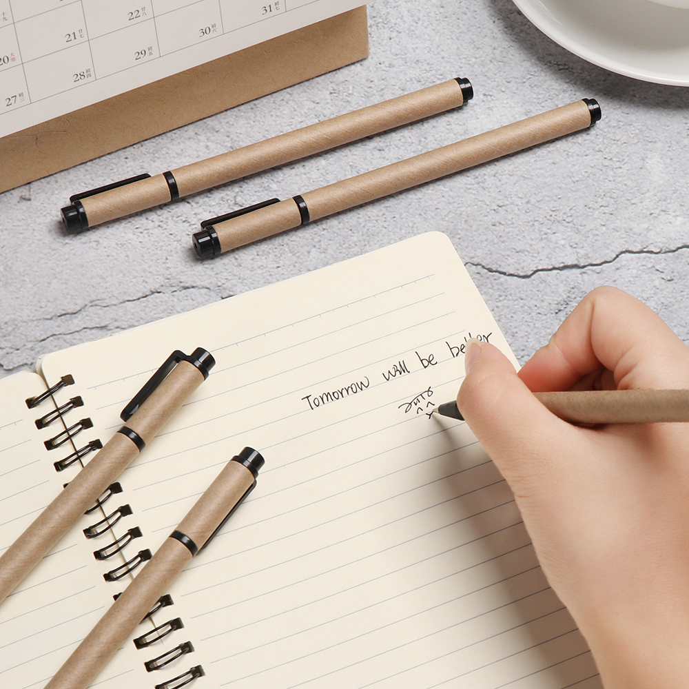 Set 2/5 cây bút gel thân bằng giấy kraft