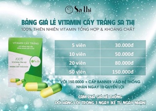 Combo 20v vitamin cấy trắng
