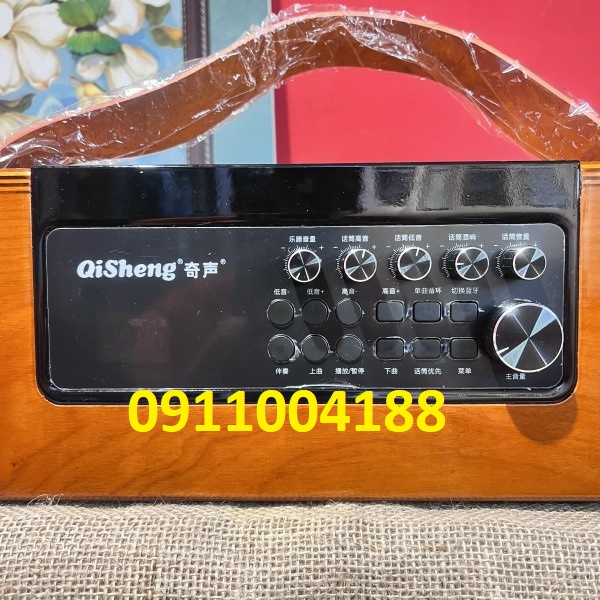 Loa Karaoke Mini Qisheng A3 Thùng Gỗ Bóng Bass Trầm Âm Thanh Cực Hay + Tặng Kèm 1 Micro Hút Âm + Bảo Hành 12 Tháng