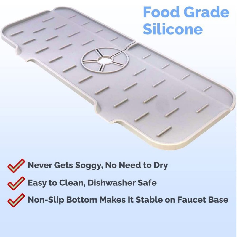Tấm thảm silicone gắn bệ vòi nước bồn rửa chén nhà bếp tiện lợi
